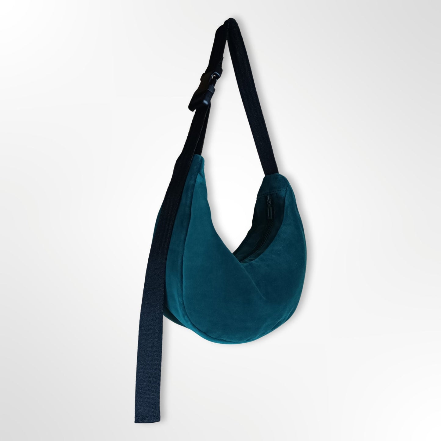 Türkisgrüne Crossbodybag, Schultertasche "Dandelion", Upcycling, Einzelstück,Samt ,Grün, türkis, nachhaltig