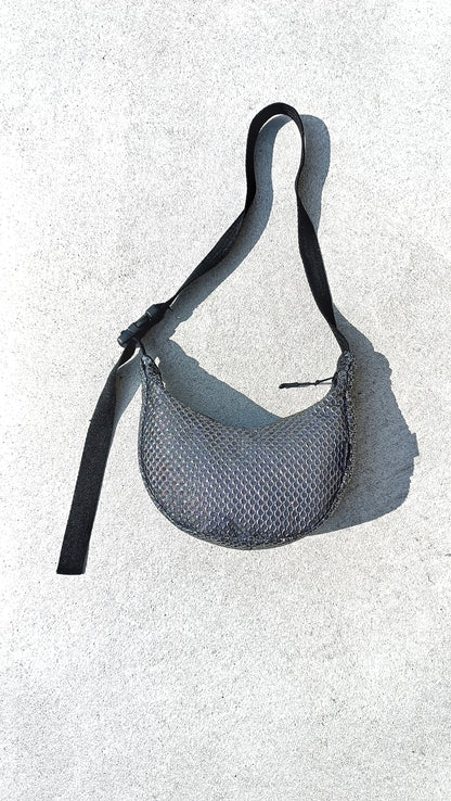 Crossbody Bag | Silbernes Textil