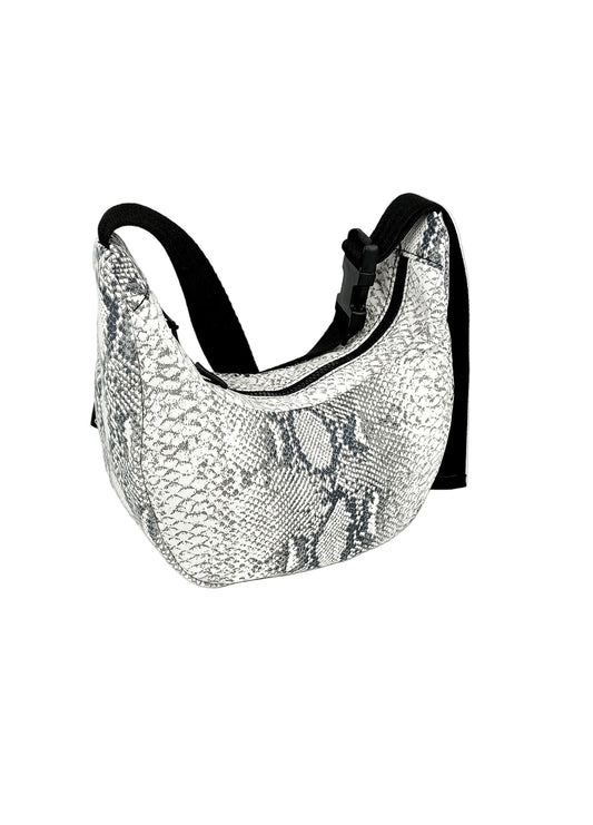 Snakeprint Crossbody Bag  aus Denim, handgemachtes Upcycling-Unikat von Wallawalla Berlin