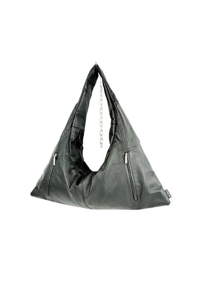 Schultertasche aus Vintage Leder, handgemachtes Upcycling-Unikat von Wallawalla Berlin