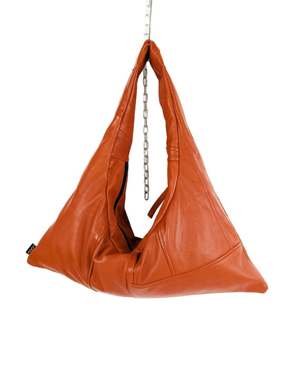 Rote Shopper Bag aus Leder handgemachtes Upcycling-Unikat von Wallawalla Berlin

