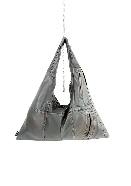 Braun Lila aus Triangle Bag handgemachtes Upcycling-Unikat von Wallawalla Berlin