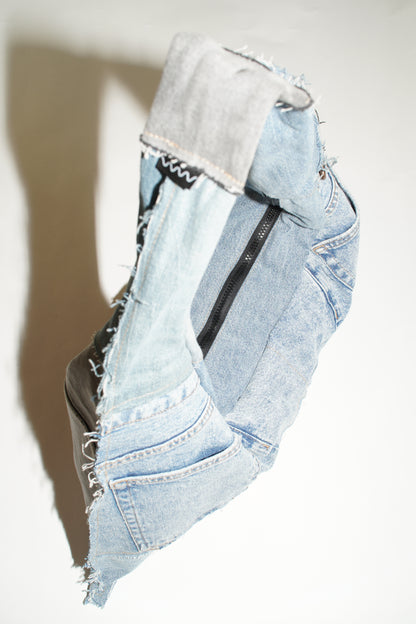 Draufsicht wallawalla Bag aus recyceltem Jeanshosen 