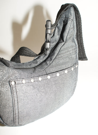 Crossbody Bag | Shiny Denim mit Nieten