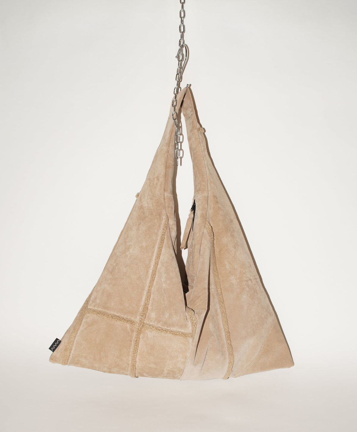 Triangle Bag L | Beiges Wildleder