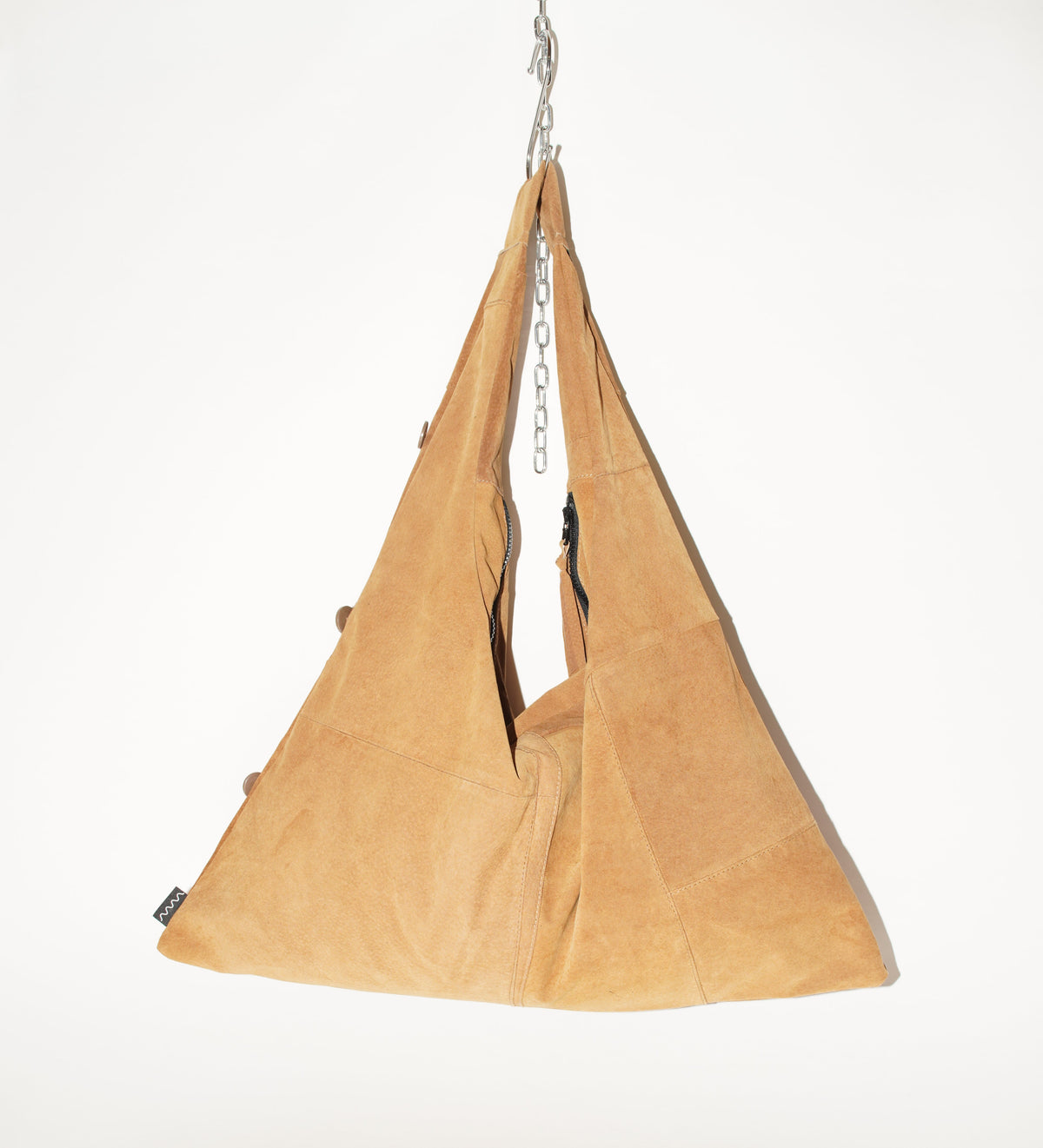 Triangle Bag L | Cognacbraunes Wildleder