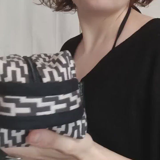 Große Kulturtasche aus geretteten Materialien, Upcycling, nachhaltig, Kulturbeutel, Set, Reisetasche,Waschtasche, Make Up Bag, Kosmetik